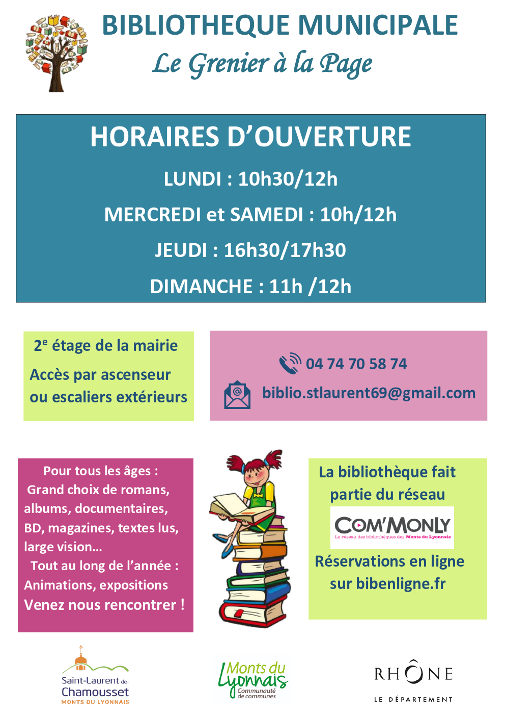 1BIBLIOTHEQUE MUNICIPALE NOUVEAUX HORAIRES1