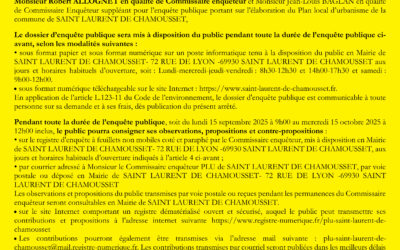 Enquête Publique PLU du 15 septembre 2025-9h au 15 octobre 2025-12h