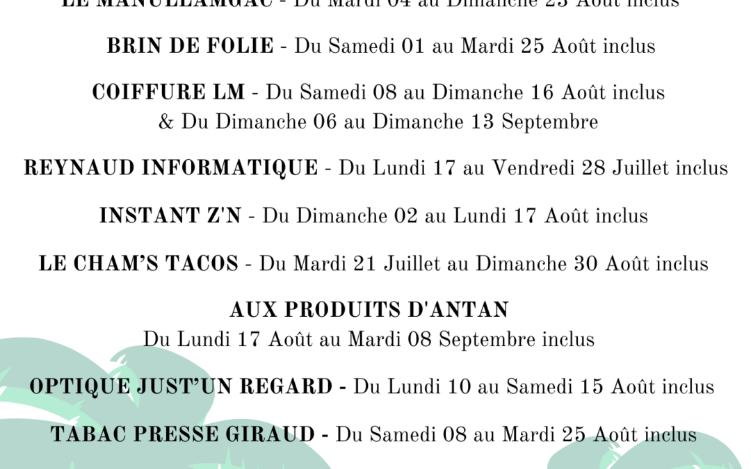 Congés des commerçants