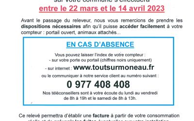 Relève des compteurs d’eau
