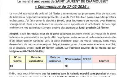 COMMUNIQUE – Marché aux Veaux