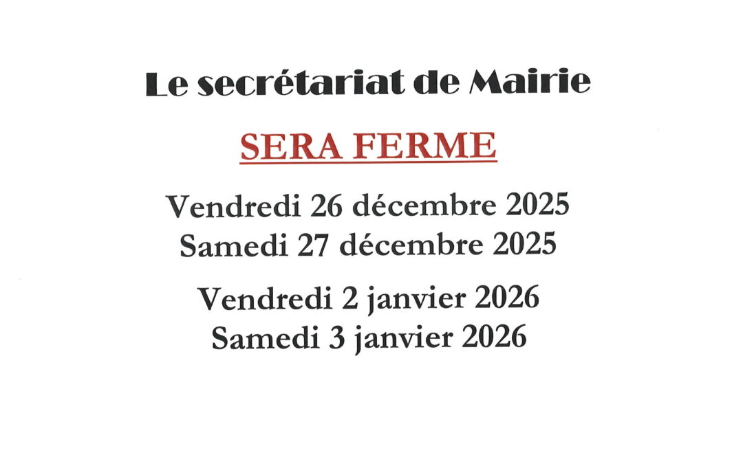 Fermeture Mairie