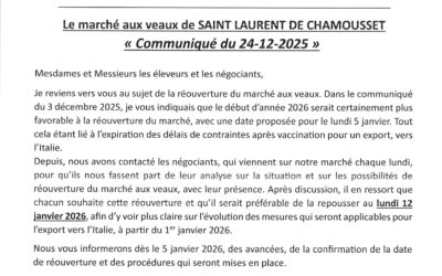 COMMUNIQUE – Marché aux Veaux